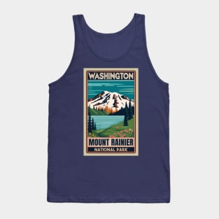 A Vintage Travel Art of the Mount Rainier National Park - Washington - US Tank Top